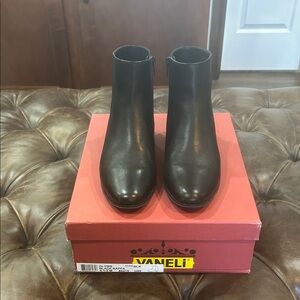 Vaneli Sleek Black Ankle Booties